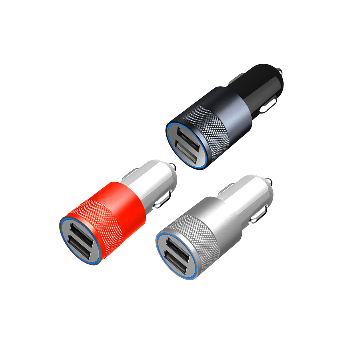 ACCESORIO PARA CELULAR CARGADOR CUADRUPLE USB CON ENCHUFE A TOMA 12V / 24V 3.11 CON INDICIADO DE LED AZUL COLOR NEGRO - 3