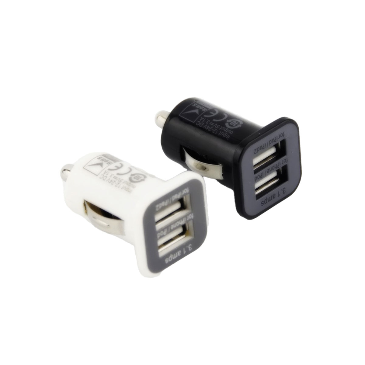 ACCESORIO PARA CELULAR CARGADOR DOBLE USB 12V / 24V OUTPUT 5V 3100MA BLANCO - 4