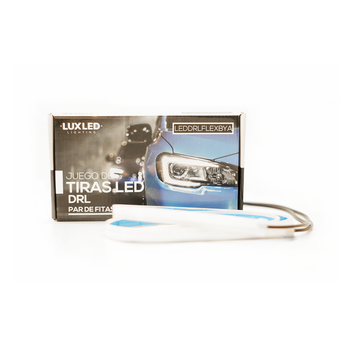 JUEGO DE TIRAS DE LED DRL JUEGO (2 UNIDADES) DE TIRAS DE LED DRL / DRL FLEXIBLE BLANCA Y AMBAR (BALIZA INTERMITENTE) 60CM