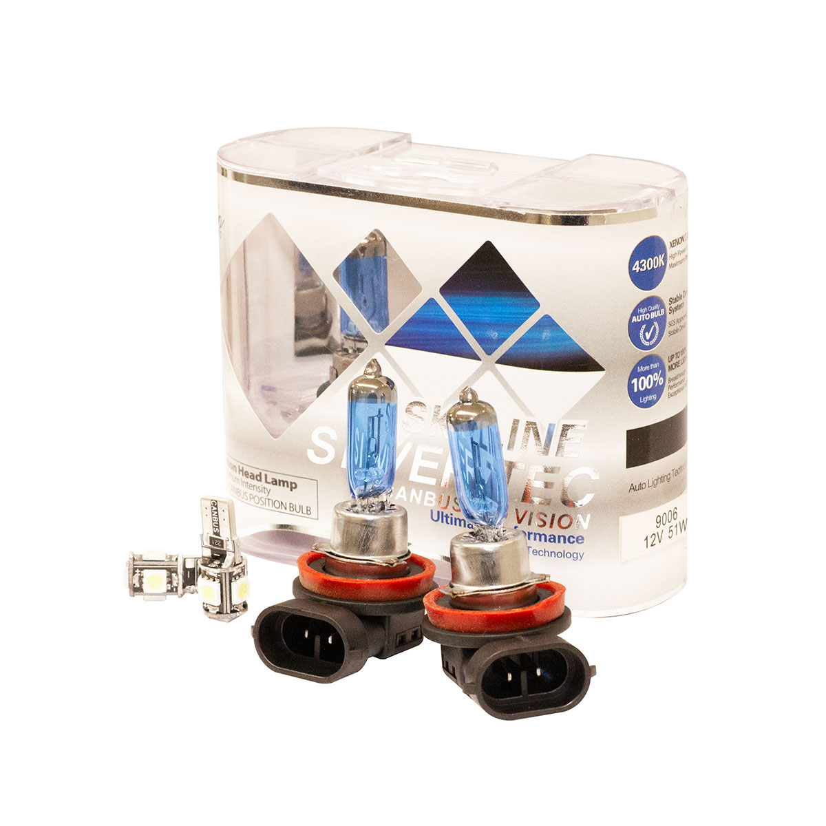 LAMPARA HALOGENA SKY LINE CANBUS KIT H8 12V 35W SKY LINE X 2 + 2 LED T10 CANBUS AZUL FRIO  (CODIGO ANTERIOR: KH8SK) - 3