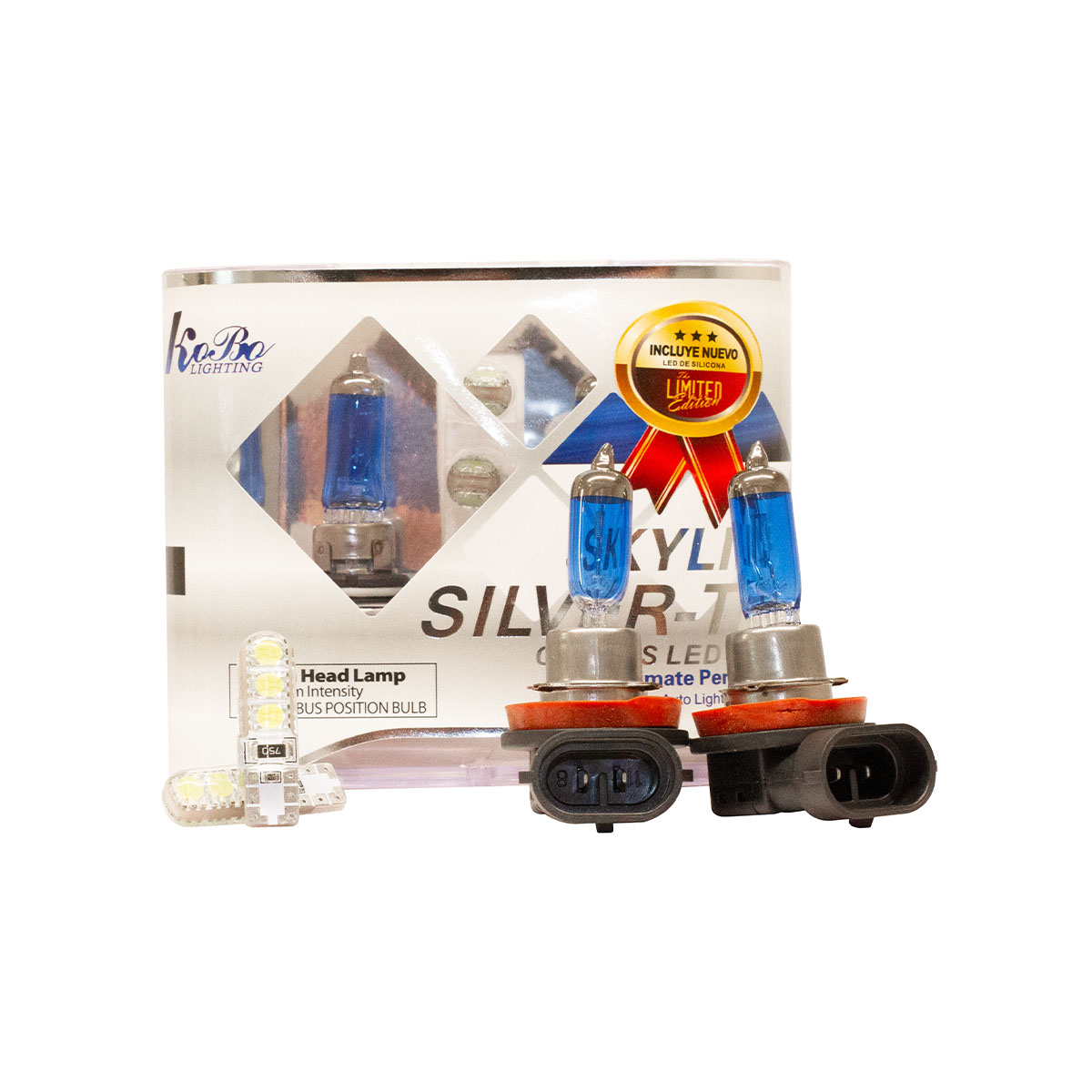 LAMPARA HALOGENA SKY LINE CANBUS KIT H11 12V 55W SKY LINE X 2 + 2 LED T10 CANBUS AZUL FRIO  (CODIGO ANTERIOR: K12362SK) - 2