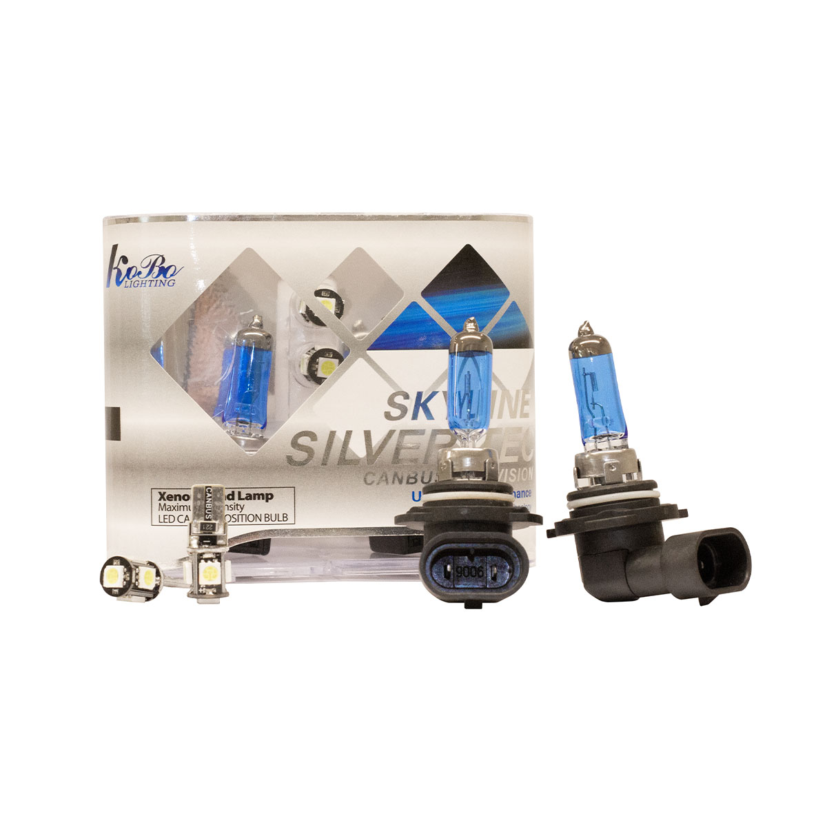 LAMPARA HALOGENA SKY LINE CANBUS KIT 9006 12V 55W SKY LINE X 2 + 2 LED T10 CANBUS AZUL FRIO  (CODIGO ANTERIOR: K9006SK) - 2
