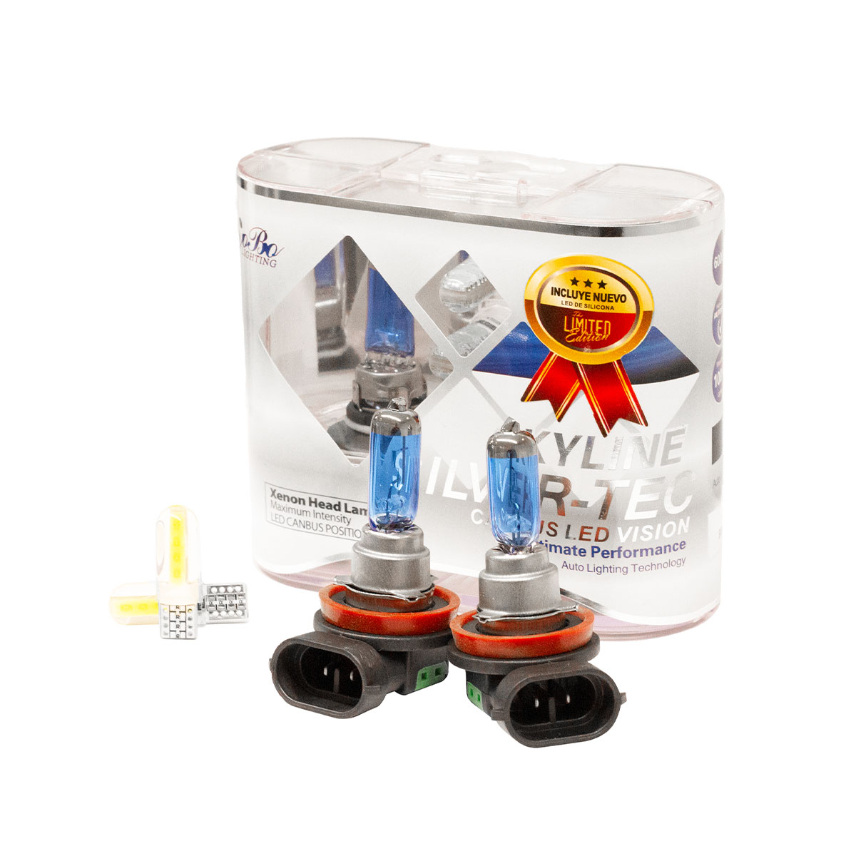 LAMPARA HALOGENA SKY LINE CANBUS KIT H16 12V 24W SKY LINE X 2 + 2 LED T10 CANBUS AZUL FRIO  (CODIGO ANTERIOR: KH16SK) - 2