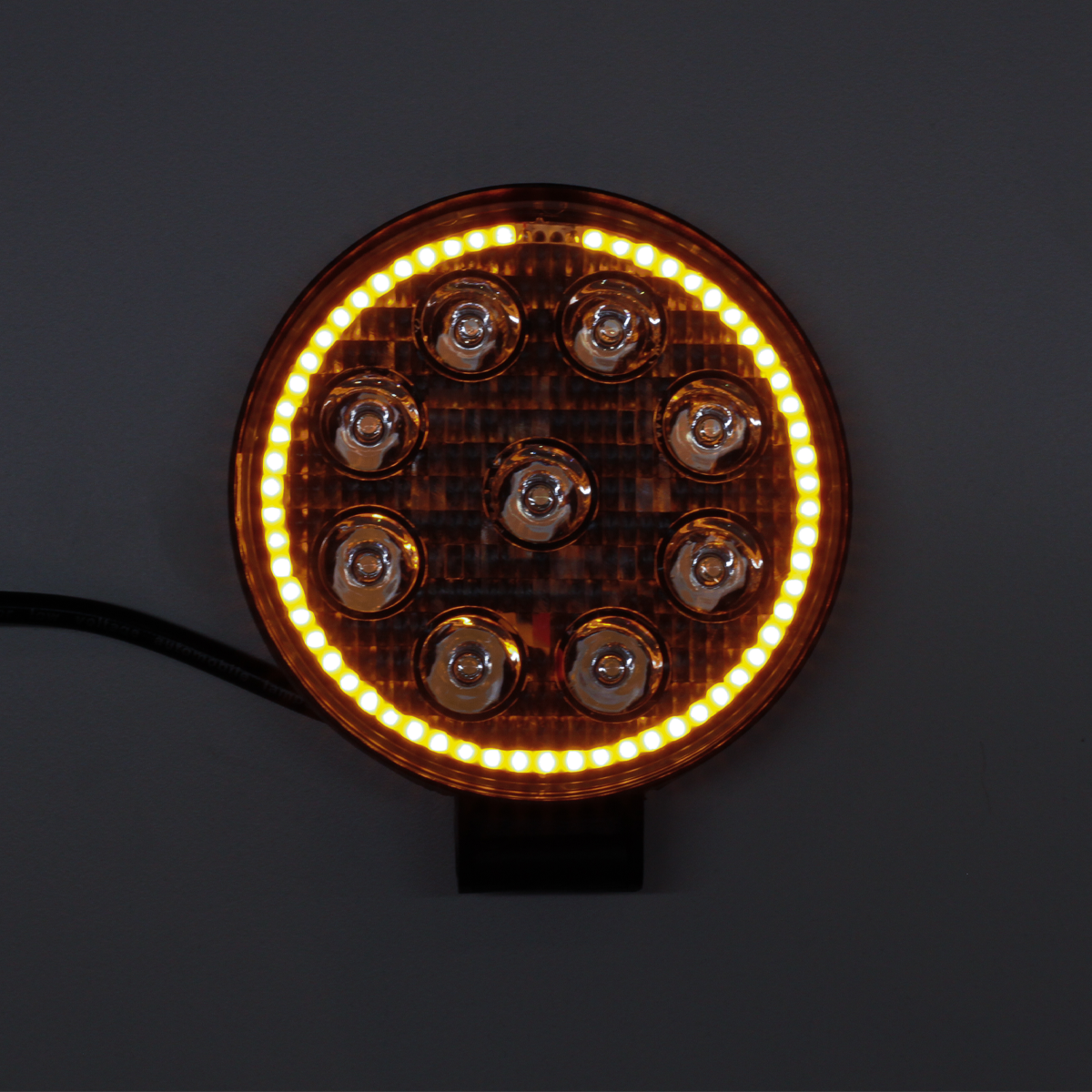 OFF ROAD FARO DE LED FARO DE LED CIRULAR - 9 LED 27W BLANCO CON AUREOLA AMBAR 10.8X2X11CM - 2