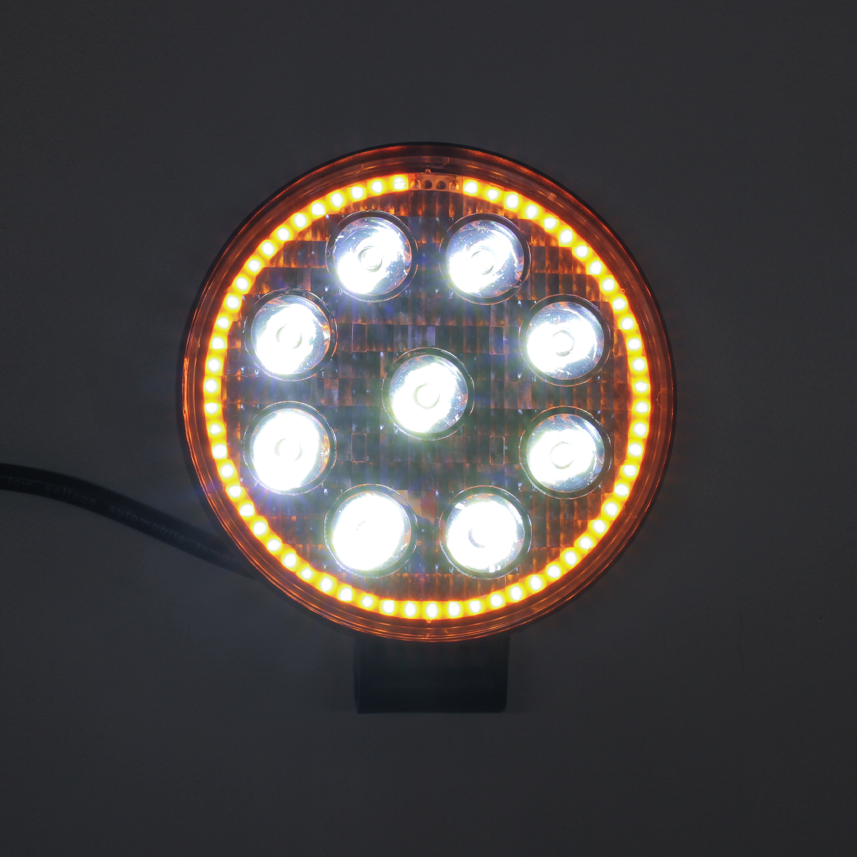 OFF ROAD FARO DE LED FARO DE LED CIRULAR - 9 LED 27W BLANCO CON AUREOLA AMBAR 10.8X2X11CM - 3