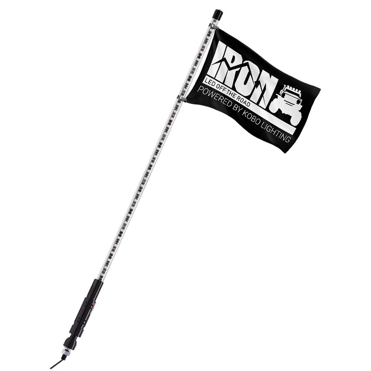 ANTENA PARA UTV / PICK UPS 12V 1.2 METROS DE LARGO, 120 LED 5050 SMD RGB, BASE METALICA Y BANDERA DE REGALO - 2