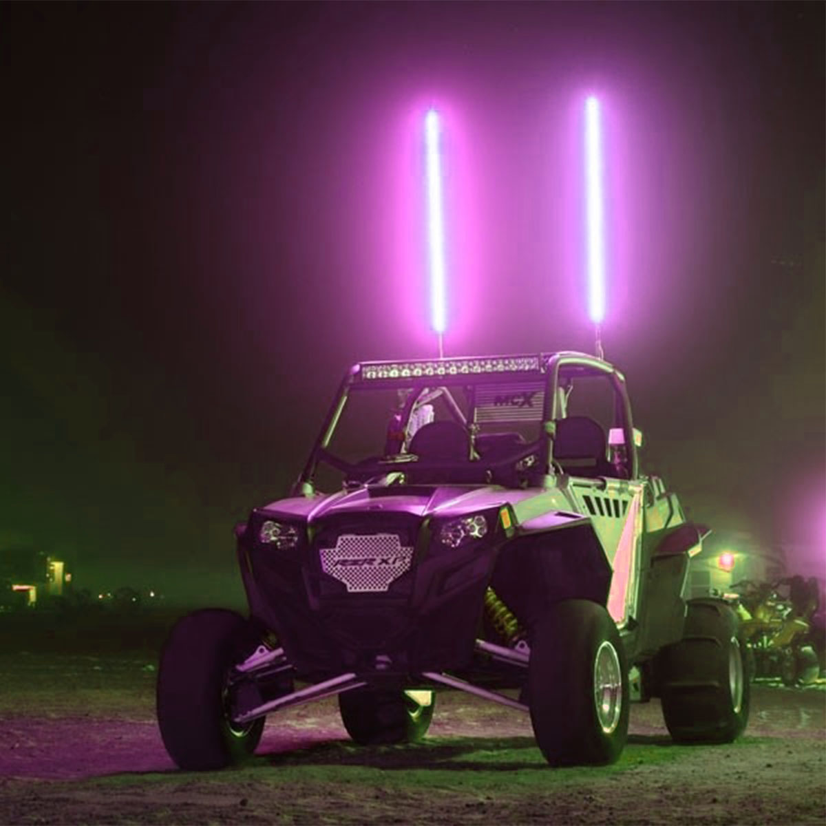 ANTENA PARA UTV / PICK UPS 12V 1.5 METROS DE LARGO, 120 LED 5050 SMD RGB, BASE METALICA Y BANDERA DE REGALO - 6