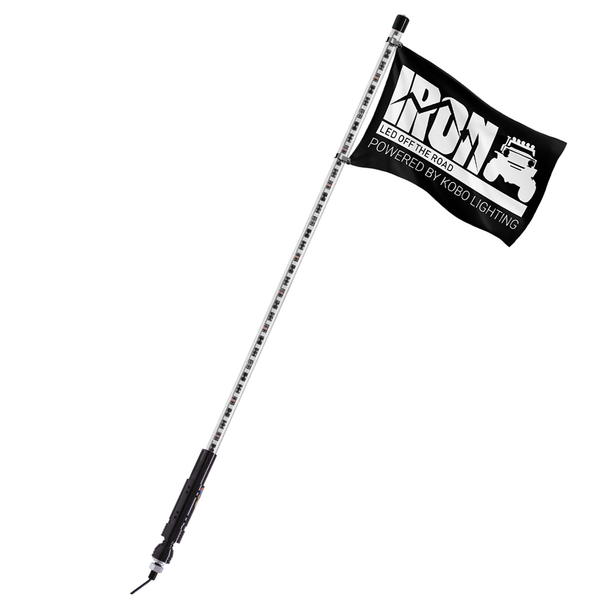ANTENA PARA UTV / PICK UPS 12V 1.8 METROS DE LARGO, 120 LED 5050 SMD RGB, BASE METALICA Y BANDERA DE REGALO - 2