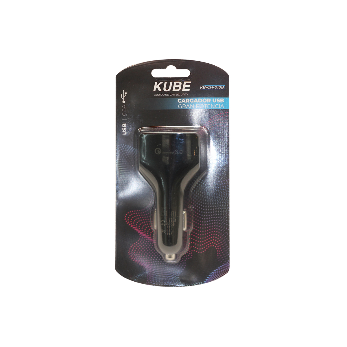 ACCESORIO PARA CELULAR CARGADOR CUADRUPLE USB CON ENCHUFE A TOMA 12V / 24V 3.0 / 6.8 / 3.5 / 2.1 45 WATTS COLOR NEGRO - 5