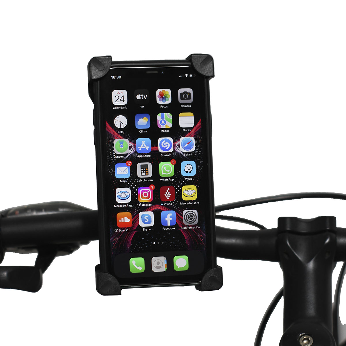 ACCESORIO PARA CELULAR SOPORTE CELULAR / GPS PARA BICIS Y MOTOS NEGRO - 2