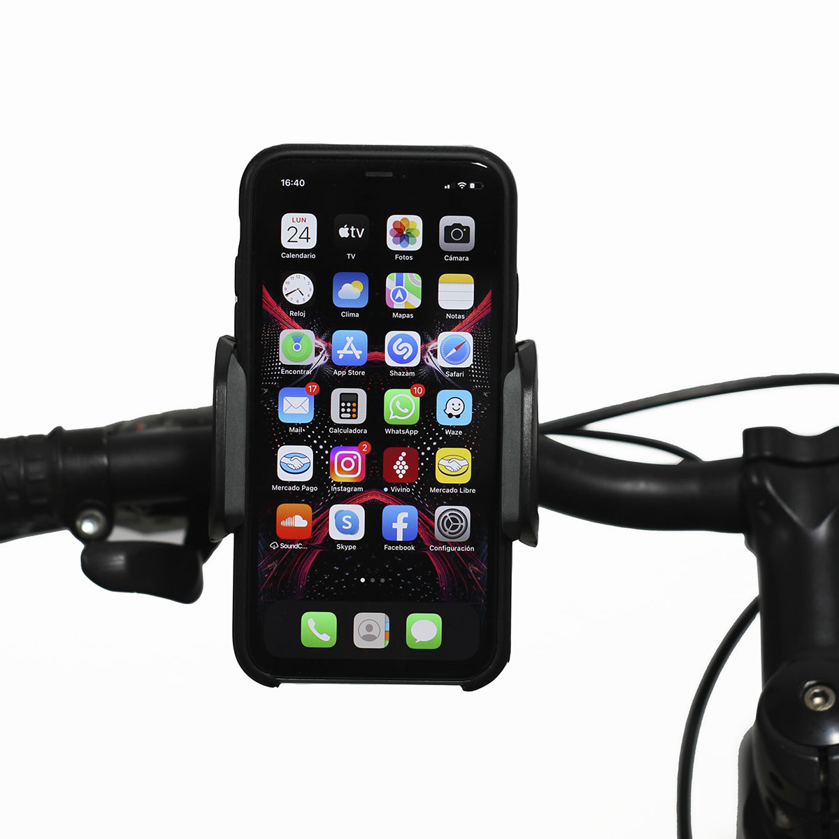 ACCESORIO PARA CELULAR SOPORTE CELULAR / GPS PARA BICIS Y MOTOS NEGRO - 4