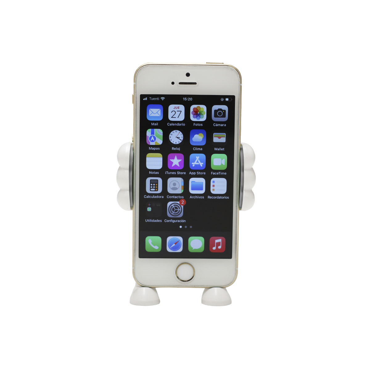 ACCESORIO PARA CELULAR SOPORTE PARA CELULARES CON ENGANCHE PARA A/A BLANCO + GRIS - 3