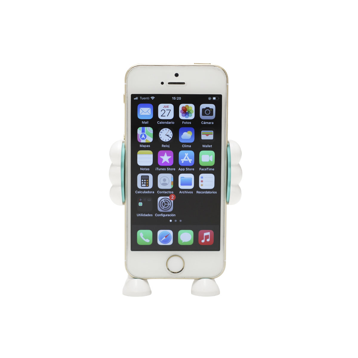 ACCESORIO PARA CELULAR SOPORTE PARA CELULARES CON ENGANCHE PARA A/A BLANCO + VERDE - 4