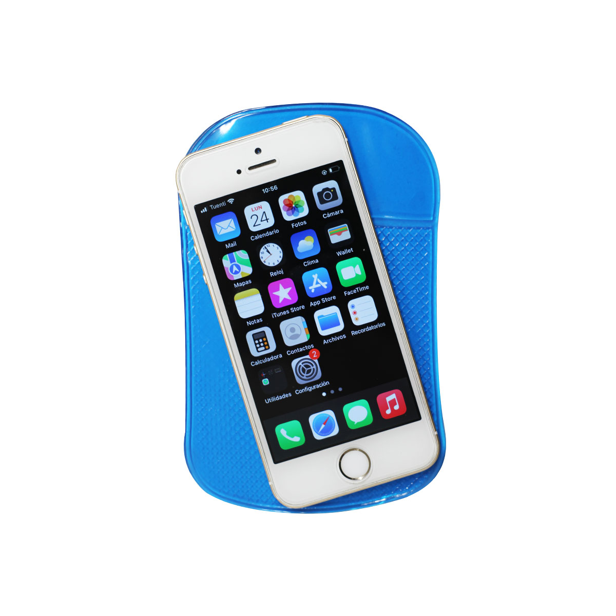 ACCESORIO PARA CELULAR BASE DE GOMA ANTI DESLIZANTE PARA APOYAR OBJETOS RECTANGULAR AZUL - 4