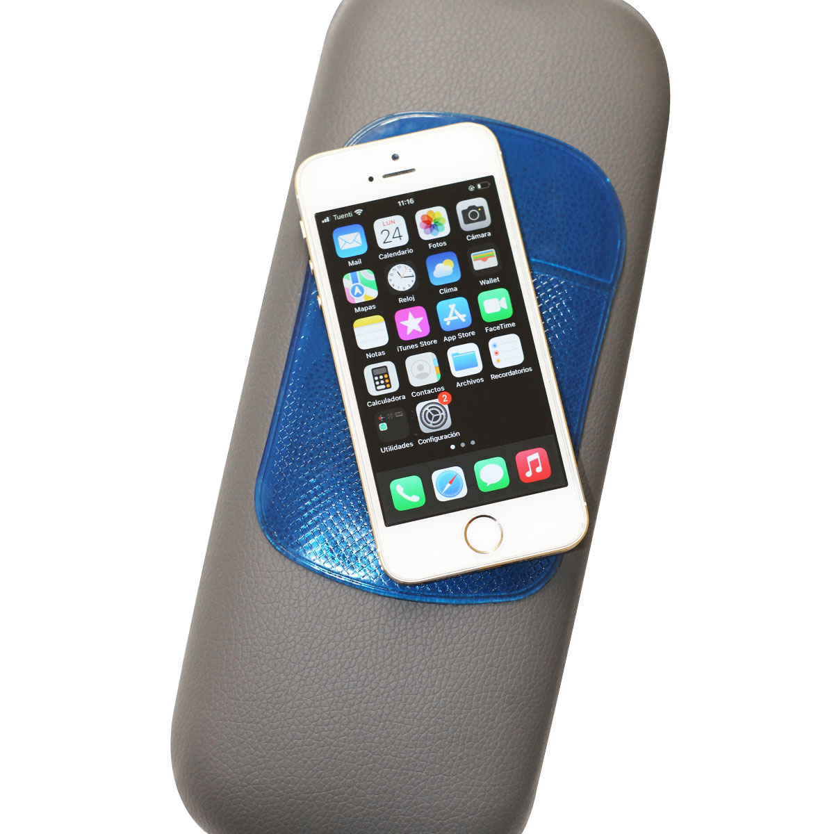 ACCESORIO PARA CELULAR BASE DE GOMA ANTI DESLIZANTE PARA APOYAR OBJETOS RECTANGULAR AZUL - 5