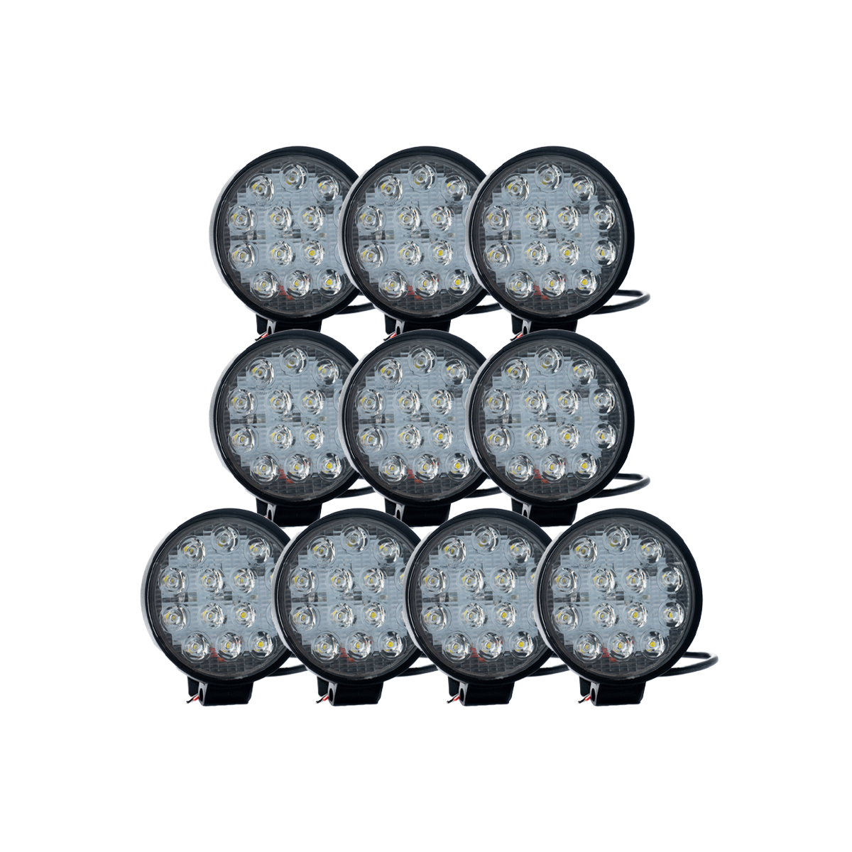 OFF ROAD FARO DE LED UNIVERSAL CIRULAR 42 WATTS (14 LED  3 WATTS) COLOR BLANCO 12V / 24V - HAZ DE LUZ SPOT - CANTIDAD POR CAJA MASTER 50 - 7