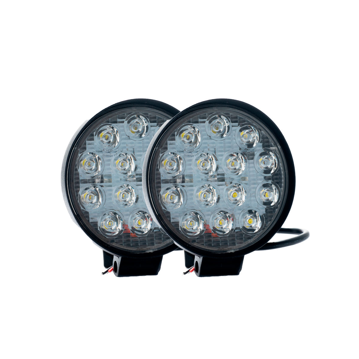 OFF ROAD FARO DE LED UNIVERSAL CIRULAR 42 WATTS (14 LED  3 WATTS) COLOR BLANCO 12V / 24V - HAZ DE LUZ SPOT - CANTIDAD POR CAJA MASTER 50 - 9