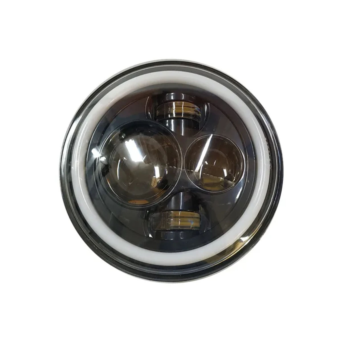 OFF ROAD FARO DE LED UNIVERSAL REDONDO 7 USO IDEAL JEEP WRANGLER - RENEGADE /  MOTO HARLEY DAVIDSON - ROYAL ENFIELD CON FUNCION ALTA Y BAJA - HAZ DE LUZ SPOT - CANTIDAD POR CAJA MASTER 20 - 6