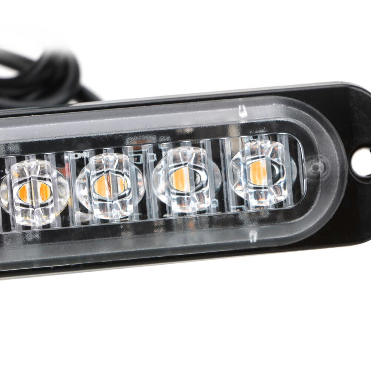 OFF ROAD FARO DE LED UNIVERSAL 12V - 6 LED CHAT PARA PARRILLA / PARAGOLPE CON LUZ DESTELLANTE AMBAR Y AMBAR CANTIDAD POR CAJA MASTER 200 - 2