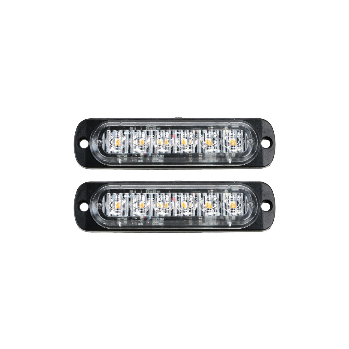 OFF ROAD FARO DE LED UNIVERSAL 12V - 6 LED CHAT PARA PARRILLA / PARAGOLPE CON LUZ DESTELLANTE AMBAR Y AMBAR CANTIDAD POR CAJA MASTER 200 - 3