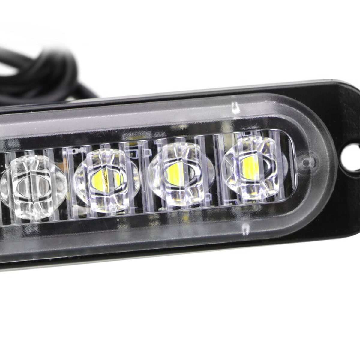 OFF ROAD FARO DE LED UNIVERSAL 12V - 6 LED CHAT PARA PARRILLA / PARAGOLPE CON LUZ DESTELLANTE AZUL Y BLANCO - 2