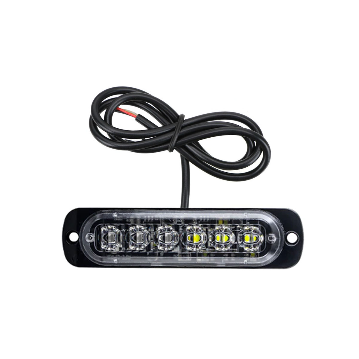 OFF ROAD FARO DE LED UNIVERSAL 12V - 6 LED CHAT PARA PARRILLA / PARAGOLPE CON LUZ DESTELLANTE AZUL Y BLANCO - 4