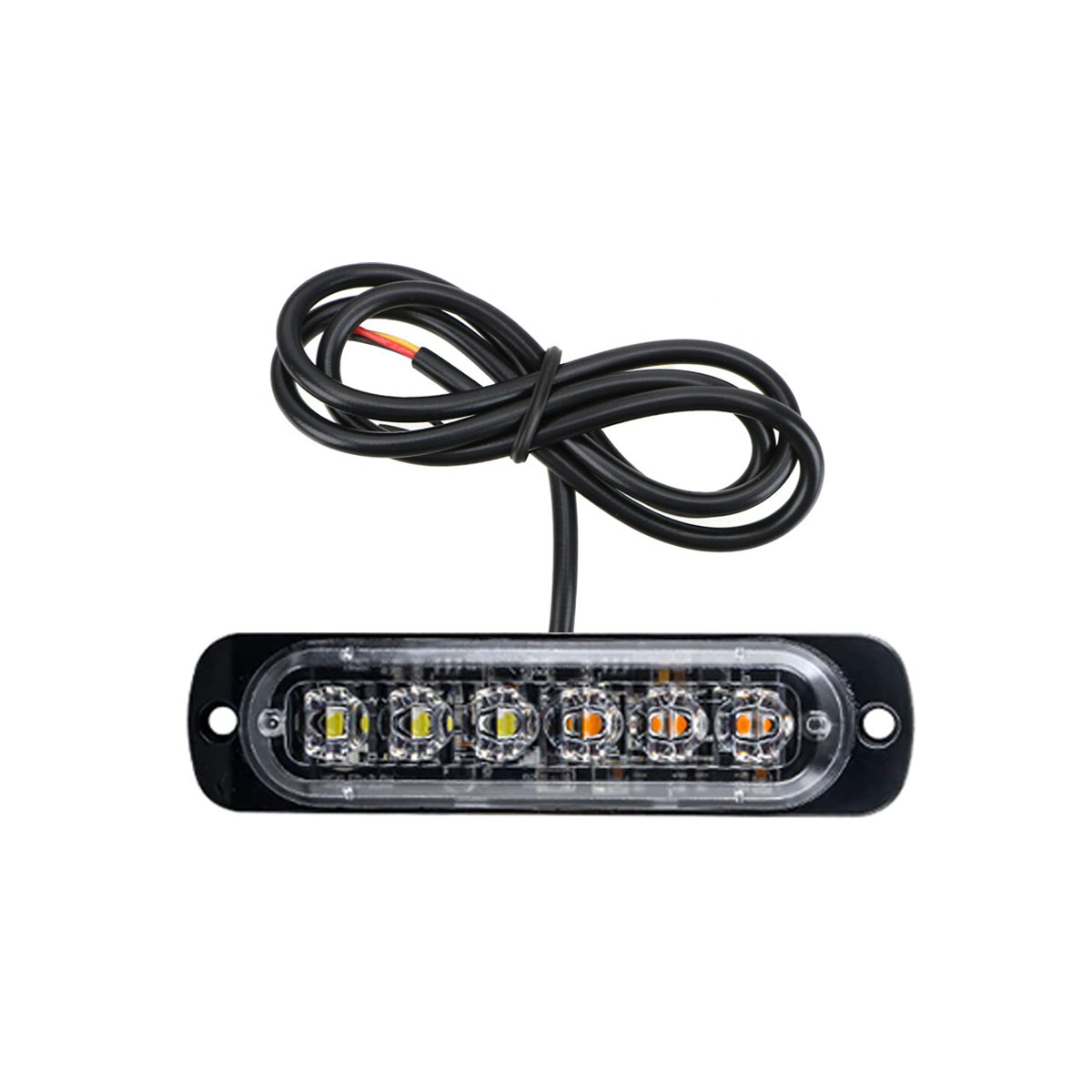 OFF ROAD FARO DE LED UNIVERSAL 12V - 6 LED CHAT PARA PARRILLA / PARAGOLPE CON LUZ DESTELLANTE BLANCA Y AMBAR - 10