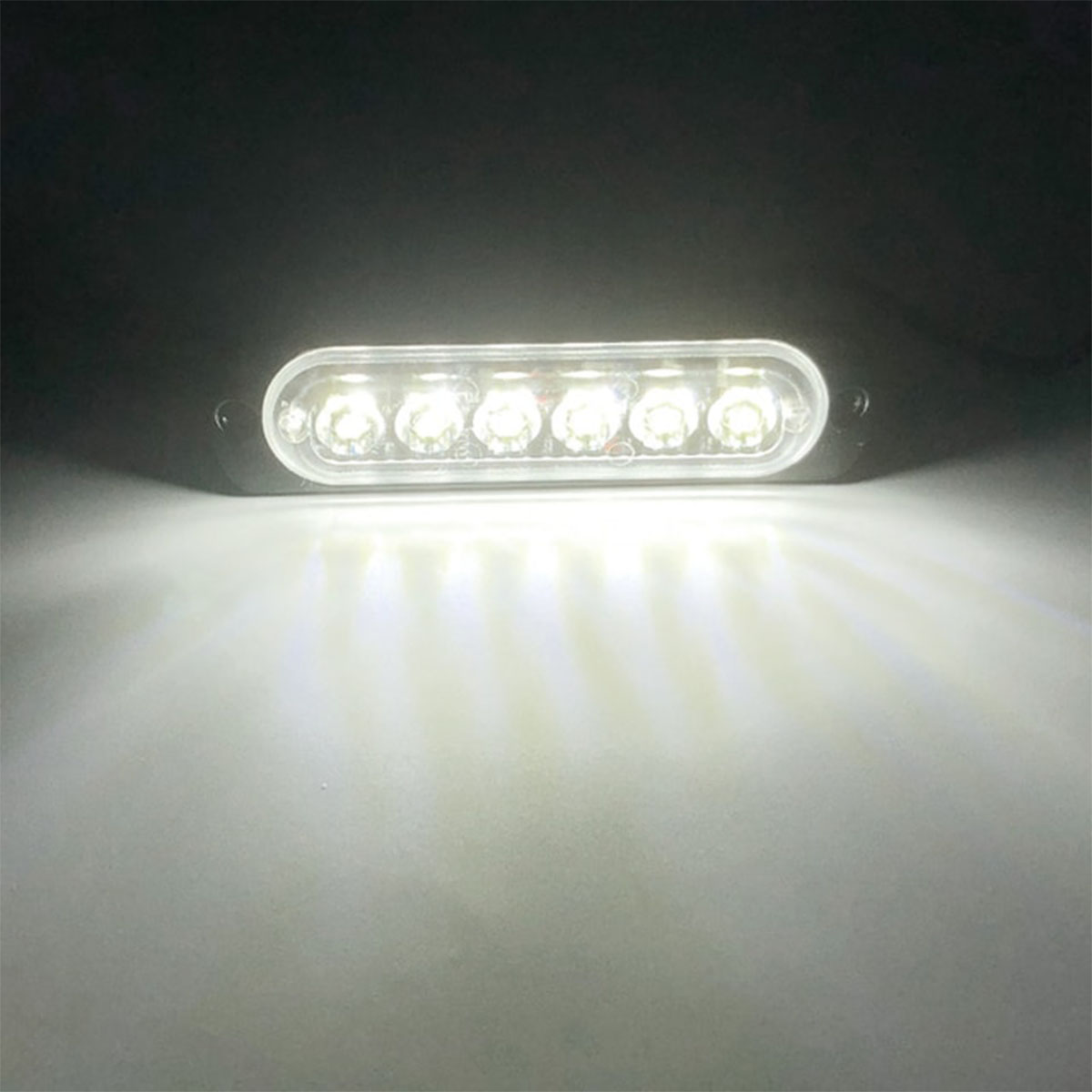 OFF ROAD FARO DE LED UNIVERSAL 12V - 6 LED CHAT PARA PARRILLA / PARAGOLPE CON LUZ DESTELLANTE BLANCA - 8