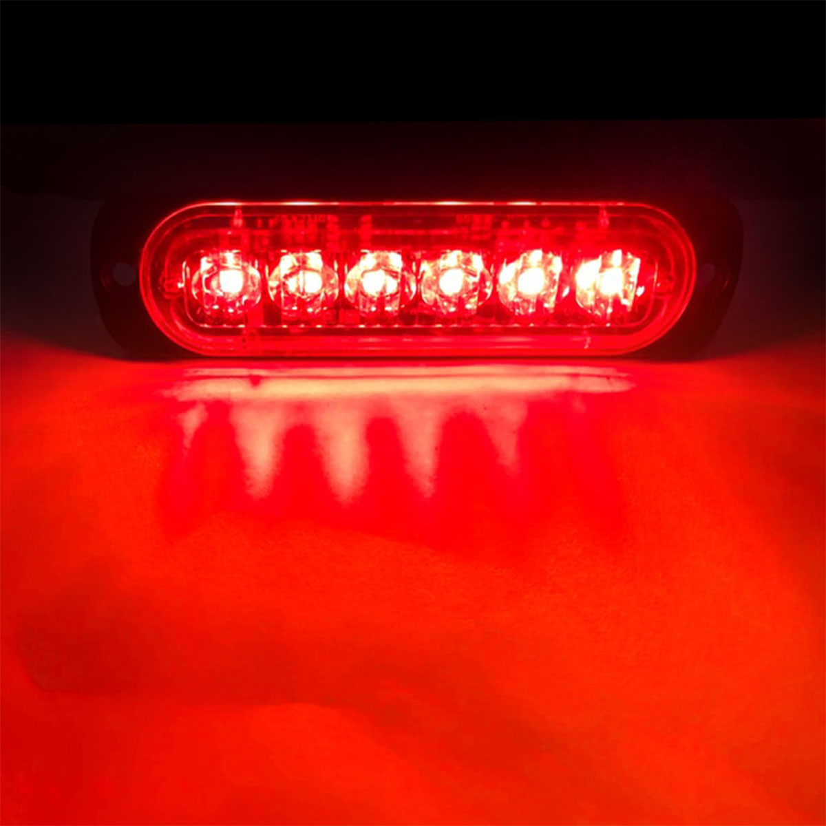 OFF ROAD FARO DE LED UNIVERSAL 12V - 6 LED CHAT PARA PARRILLA / PARAGOLPE CON LUZ DESTELLANTE ROJA - 7