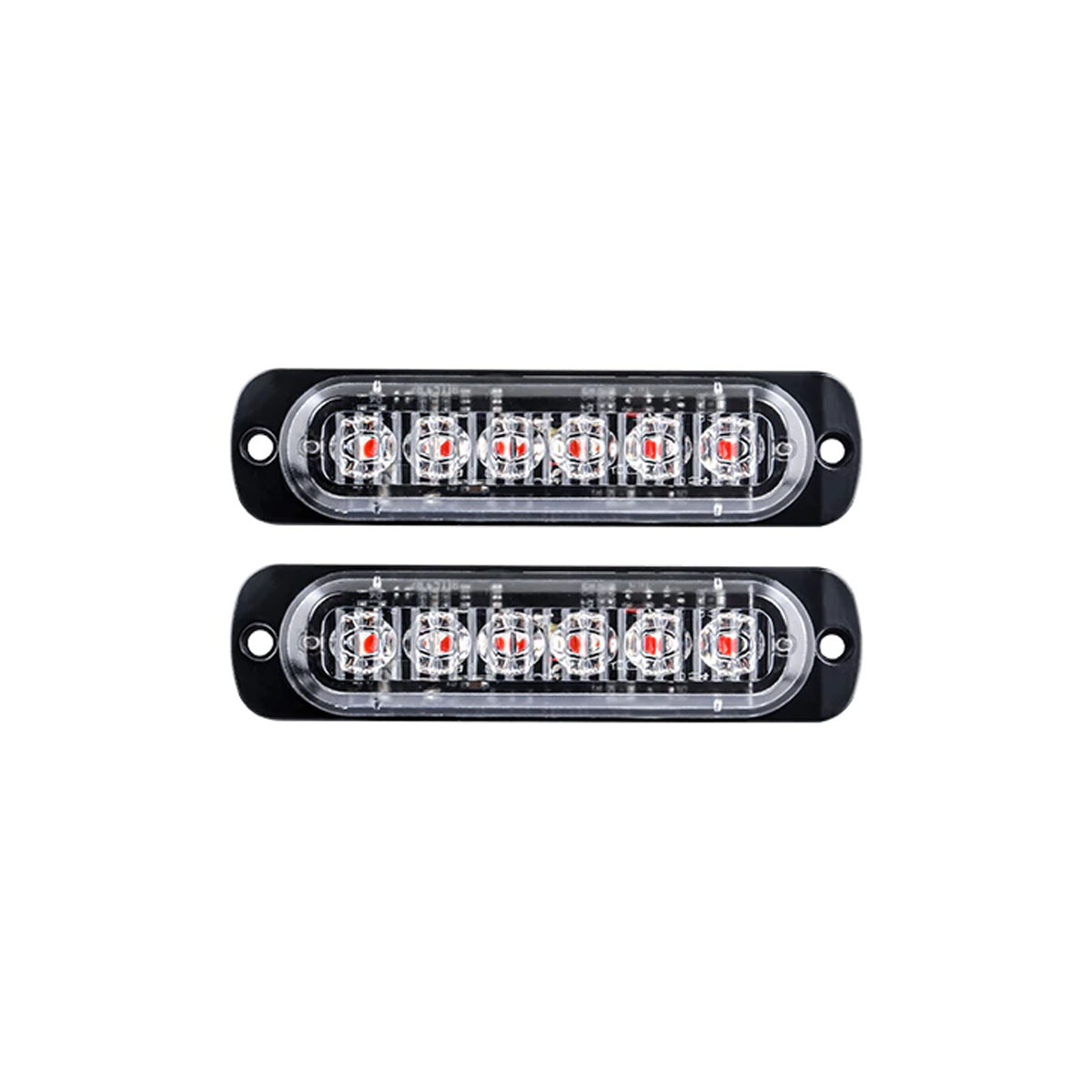 OFF ROAD FARO DE LED UNIVERSAL 12V - 6 LED CHAT PARA PARRILLA / PARAGOLPE CON LUZ DESTELLANTE ROJA - 8