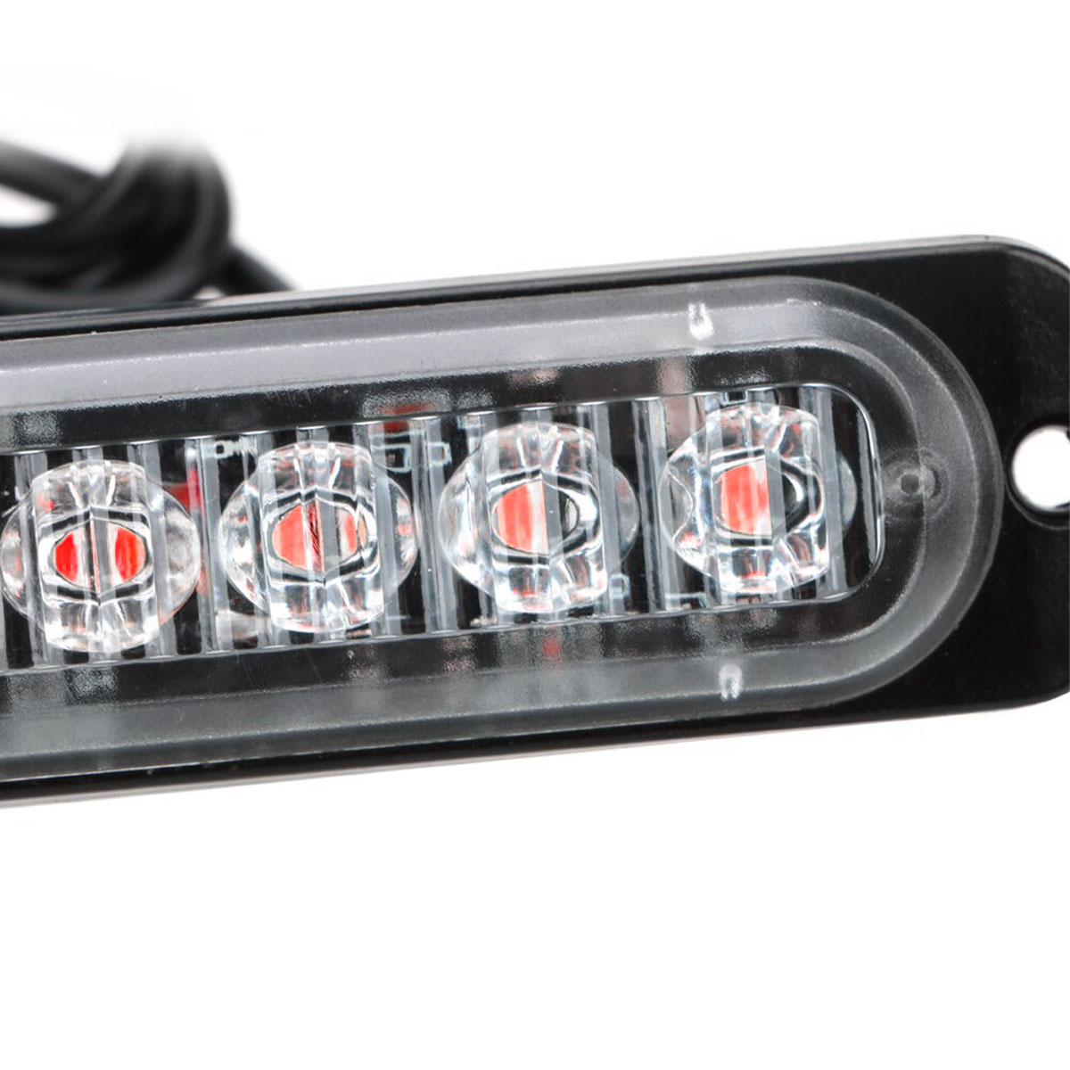 OFF ROAD FARO DE LED UNIVERSAL 12V - 6 LED CHAT PARA PARRILLA / PARAGOLPE CON LUZ DESTELLANTE ROJA - 9