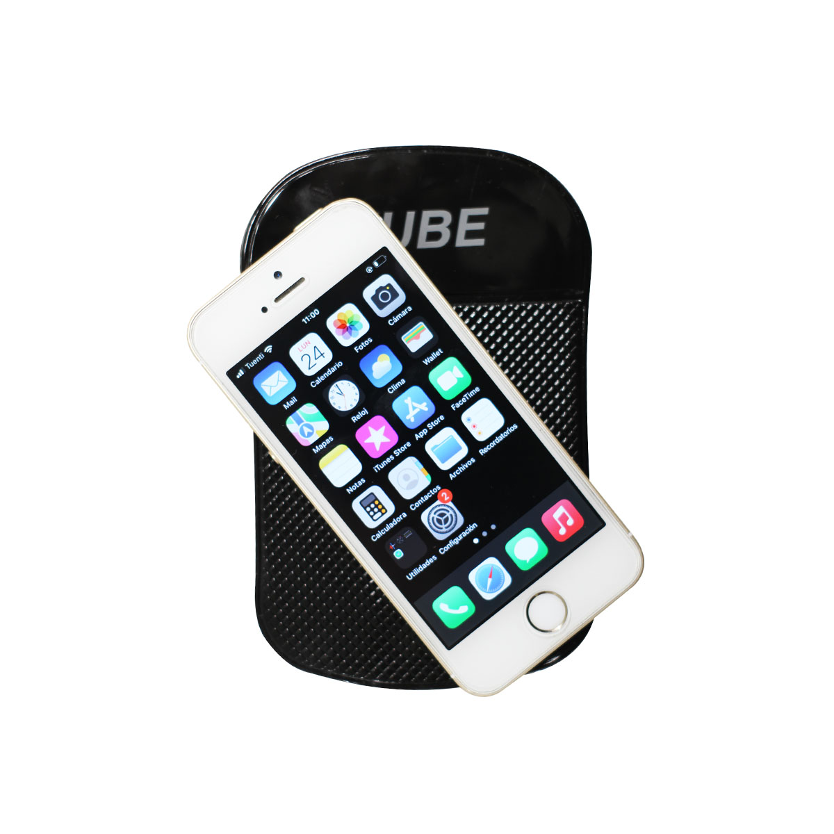 ACCESORIO PARA CELULAR BASE DE GOMA ANTI DESLIZANTE PARA APOYAR OBJETOS RECTANGULAR NEGRO - 3