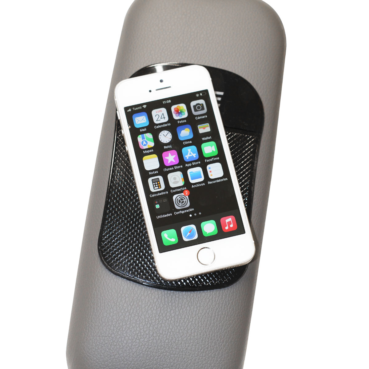 ACCESORIO PARA CELULAR BASE DE GOMA ANTI DESLIZANTE PARA APOYAR OBJETOS RECTANGULAR NEGRO - 4