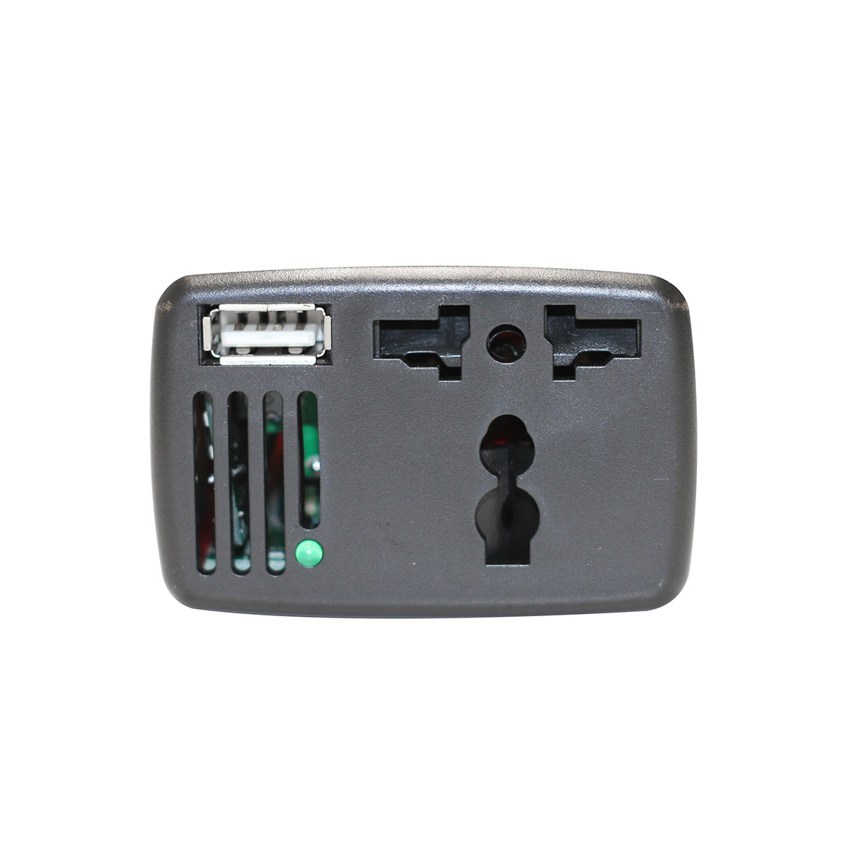 ACCESORIO PARA CELULAR INVERSOR CORRIENTE 12V / 220V - 150W USB OUTPUT>>5V 2.1A ROJO+NEGRO - 2