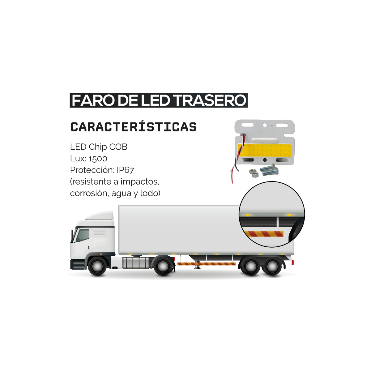 OFF ROAD FAROS DE CAMION PACK X 4 UNIDADES DE FAROS COLGANTES ENCASTRABLES PARA LATERAL DE CAMION 10.5 CM DE ANCHO X 8 CM DE ALTO AMBAR 12V - 2