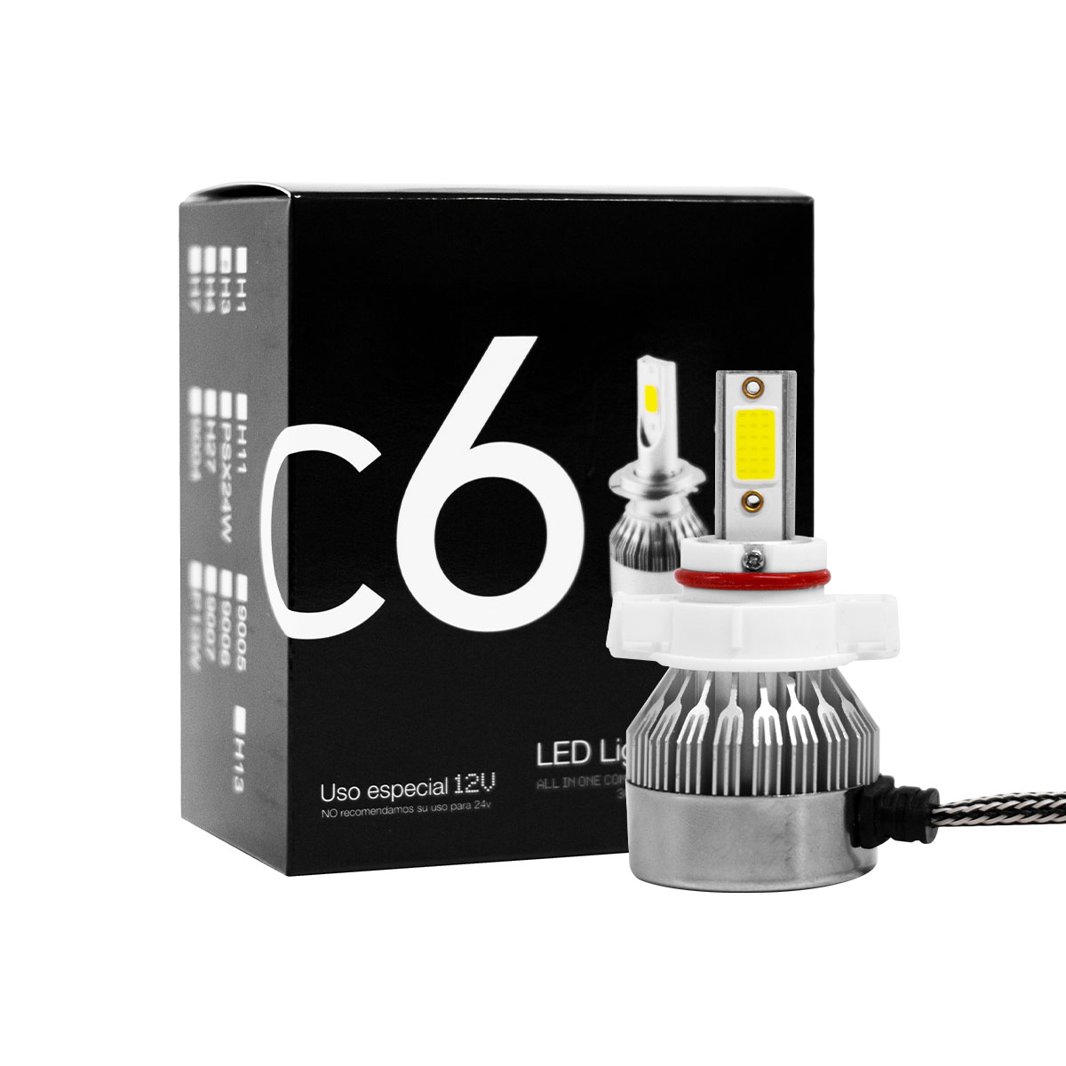 OFF ROAD KIT DE LED C6 MINI SIN COOLER PSX24W 6 GEN 20000LM CHIP COB 12V SIN COOLER CANTIDAD POR CAJA MASTER 100 - 9
