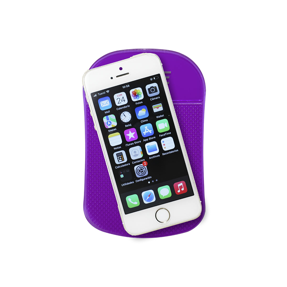 ACCESORIO PARA CELULAR BASE DE GOMA ANTI DESLIZANTE PARA APOYAR OBJETOS RECTANGULAR VIOLETA - 3