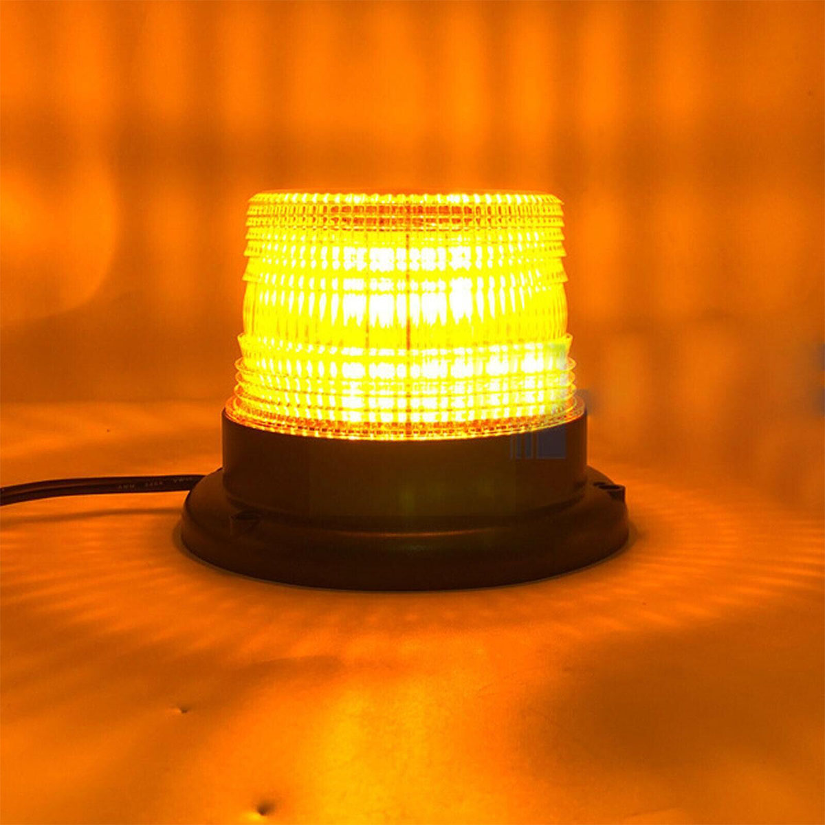 BALIZA GIRATORIA LED BALIZA DESTELLANTE LED 12V - 24V COLOR AMBAR CON CONEXION A TOMA 12V CANTIDAD POR CAJA MASTER 30 - 10