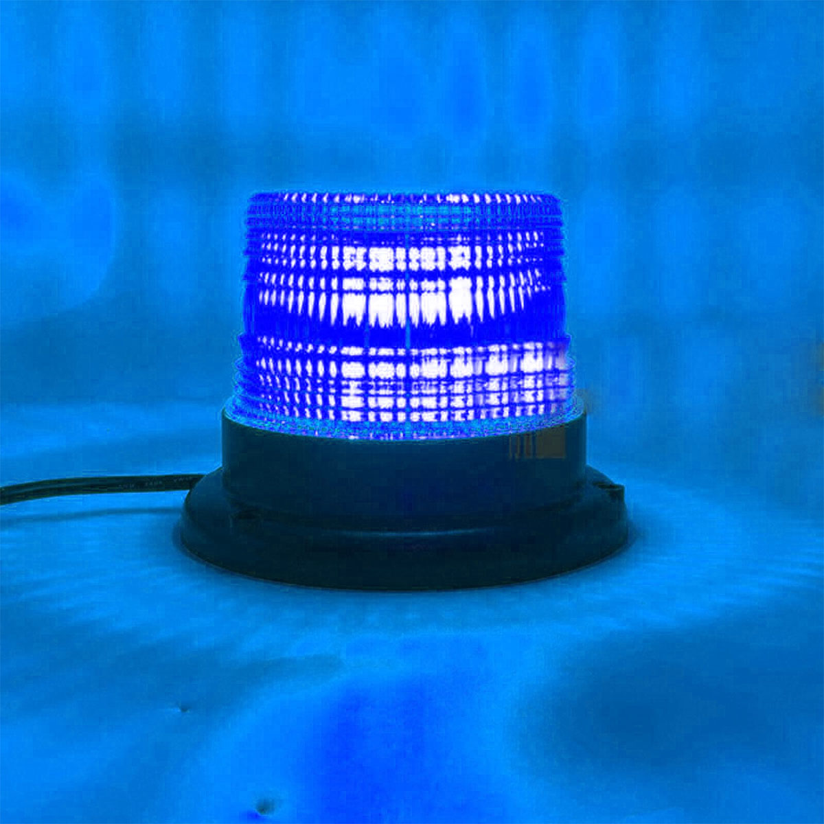 BALIZA GIRATORIA LED BALIZA DESTELLANTE LED 12V - 24V COLOR AZUL CON CONEXION A TOMA 12V - 7
