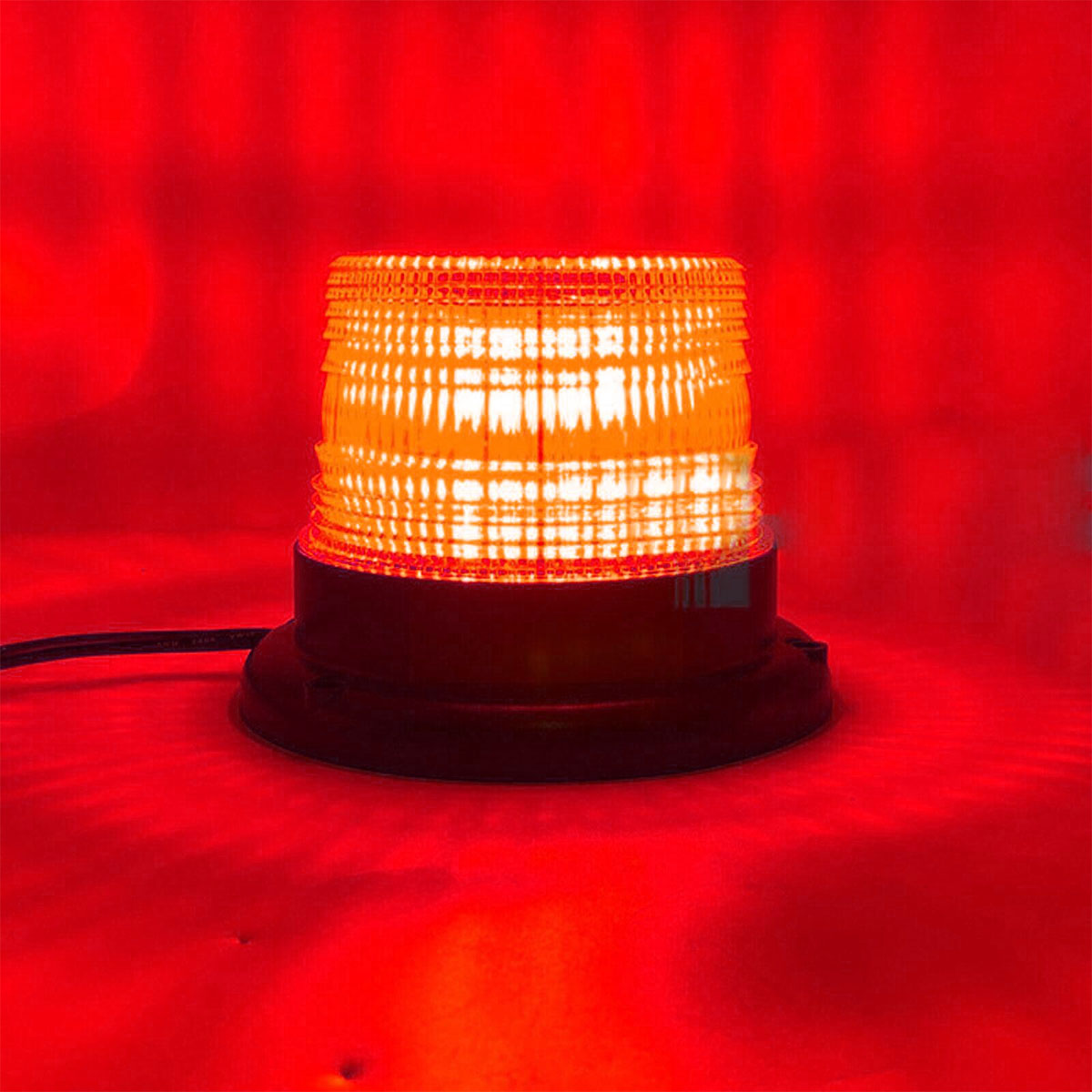 BALIZA GIRATORIA LED BALIZA DESTELLANTE LED 12V - 24V COLOR ROJO CON CONEXION A TOMA 12V - 6