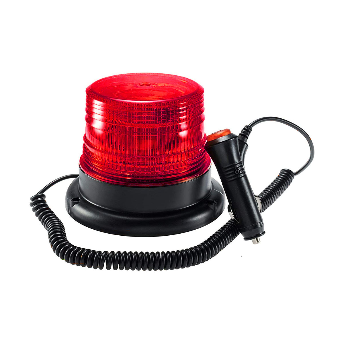 BALIZA GIRATORIA LED BALIZA DESTELLANTE LED 12V - 24V COLOR ROJO CON CONEXION A TOMA 12V - 8