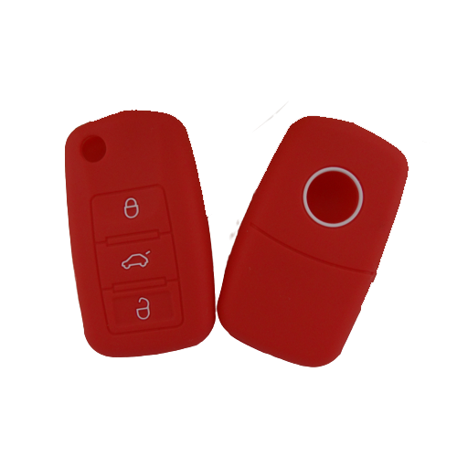 CUBRE LLAVE DE SILICONA VW 3 BOTONES BORA - VENTO - PASSAT - SURAN - AMAROK RED