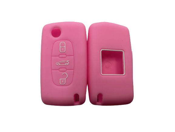 CUBRE LLAVE DE SILICONA PEUGEOT 3 BOTONES NAVAJA 307 - 408 PINK