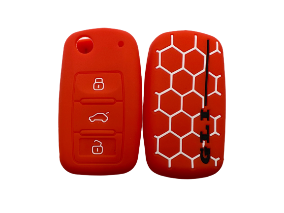 CUBRE LLAVE DE SILICONA VW GTI GOLF RED