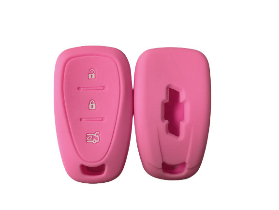 CUBRE LLAVE DE SILICONA CHEVROLET 3 BOTONES PRESENCIA TRACKER - CRUZE PINK