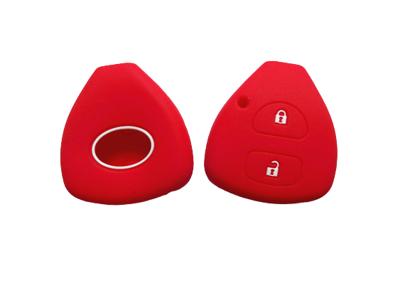 CUBRE LLAVE DE SILICONA TOYOTA 2 BOTONES COROLLA - HILUX - SW4 - RAV4 - ETIOS RED