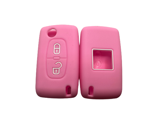 CUBRE LLAVE DE SILICONA CITROEN 2 BOTONES NAVAJA C3 - C4 - PICASSO - BERLINGO PINK
