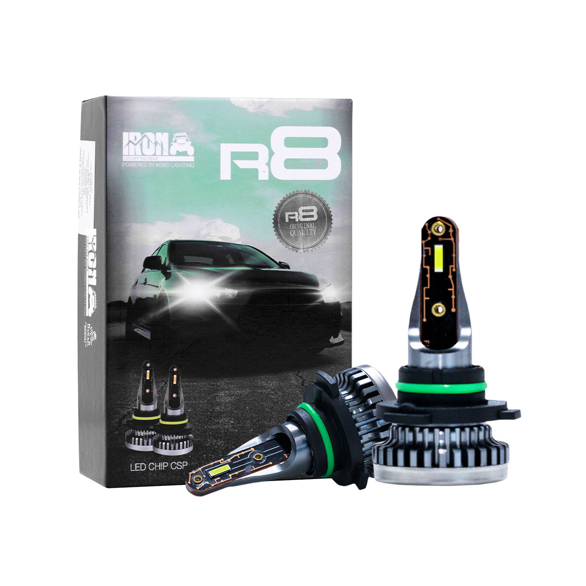 OFF ROAD KIT DE LED R8 9005 HB3 10MA GENERACION CHIP CSP SIN COOLER 30000 LUMENS 42WATTS 12V  CANTIDAD POR CAJA MASTER 50 - 2