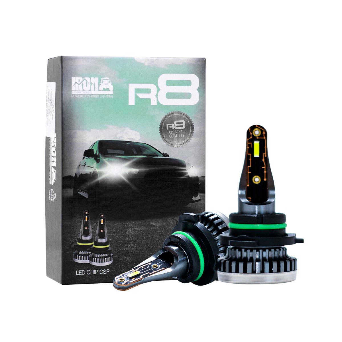 OFF ROAD KIT DE LED R8 9006 HB4 10MA GENERACION CHIP CSP SIN COOLER 30000 LUMENS 42WATTS 12V  CANTIDAD POR CAJA MASTER 50 - 4