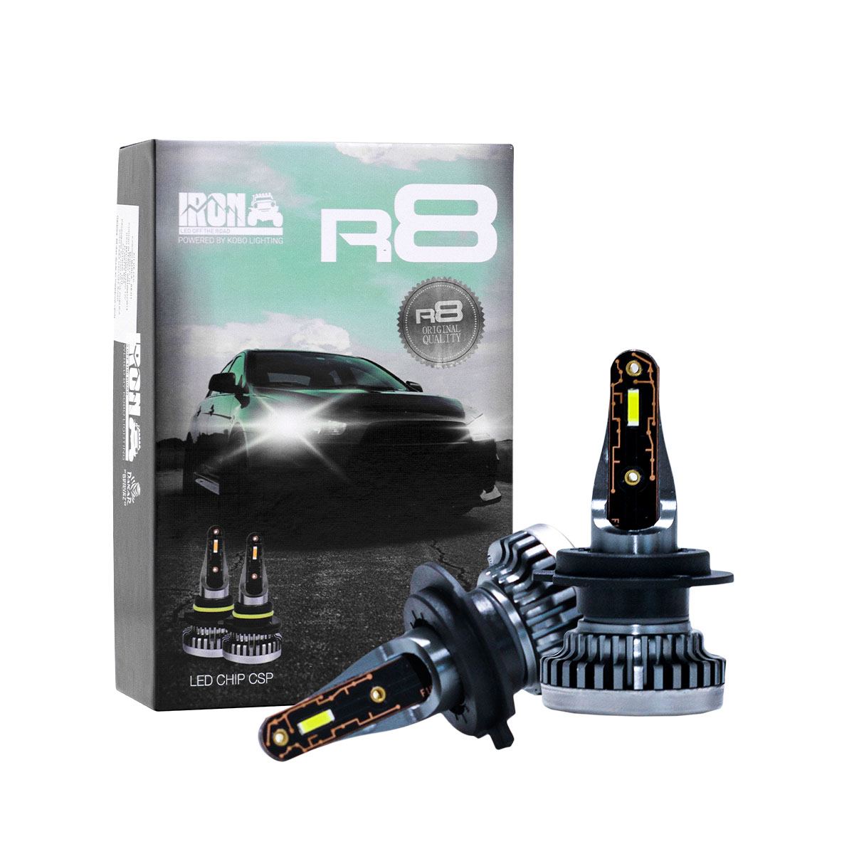 OFF ROAD KIT DE LED R8 H7 10MA GENERACION CHIP CSP SIN COOLER 30000 LUMENS 42WATTS 12V  CANTIDAD POR CAJA MASTER 50